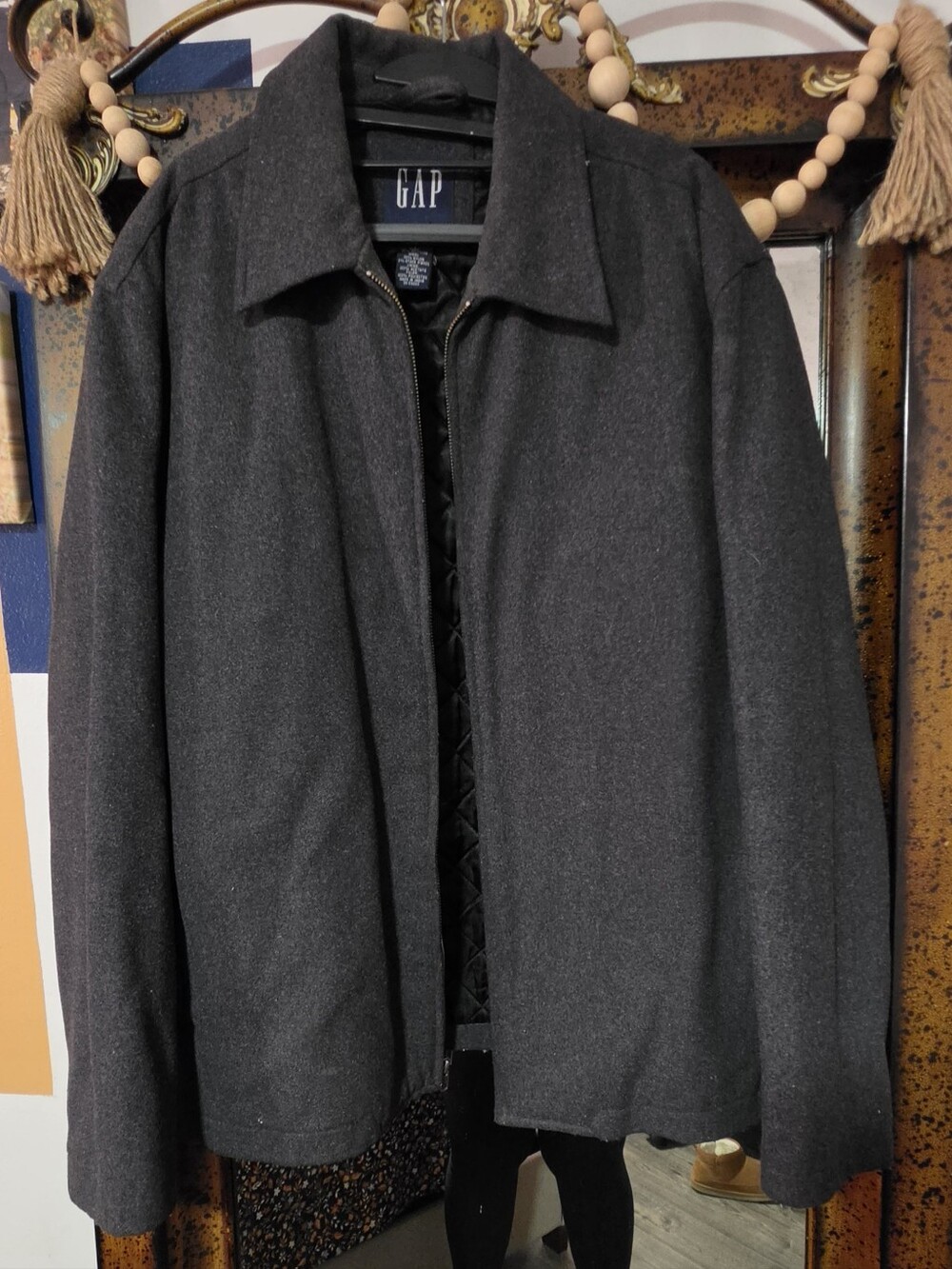 GAP Men's Dark Gray Zip-Front Jacket